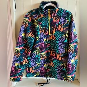 Empyre Zumiez fleece quarter zip pullover jacket - retro pattern